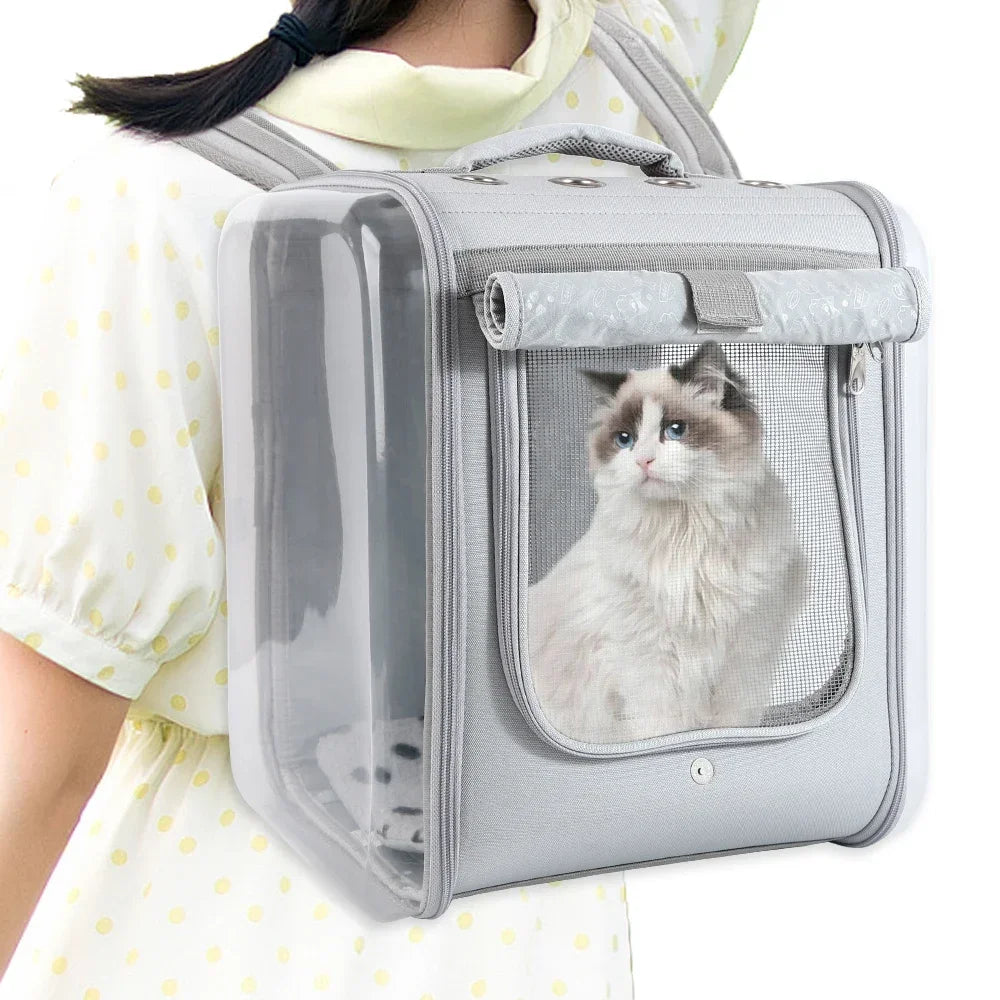 Large Pet Backpack Carrier – Ventilated Cat & Dog Carrier, Supports Up to 17 lbs, Ideal for Small Dogs