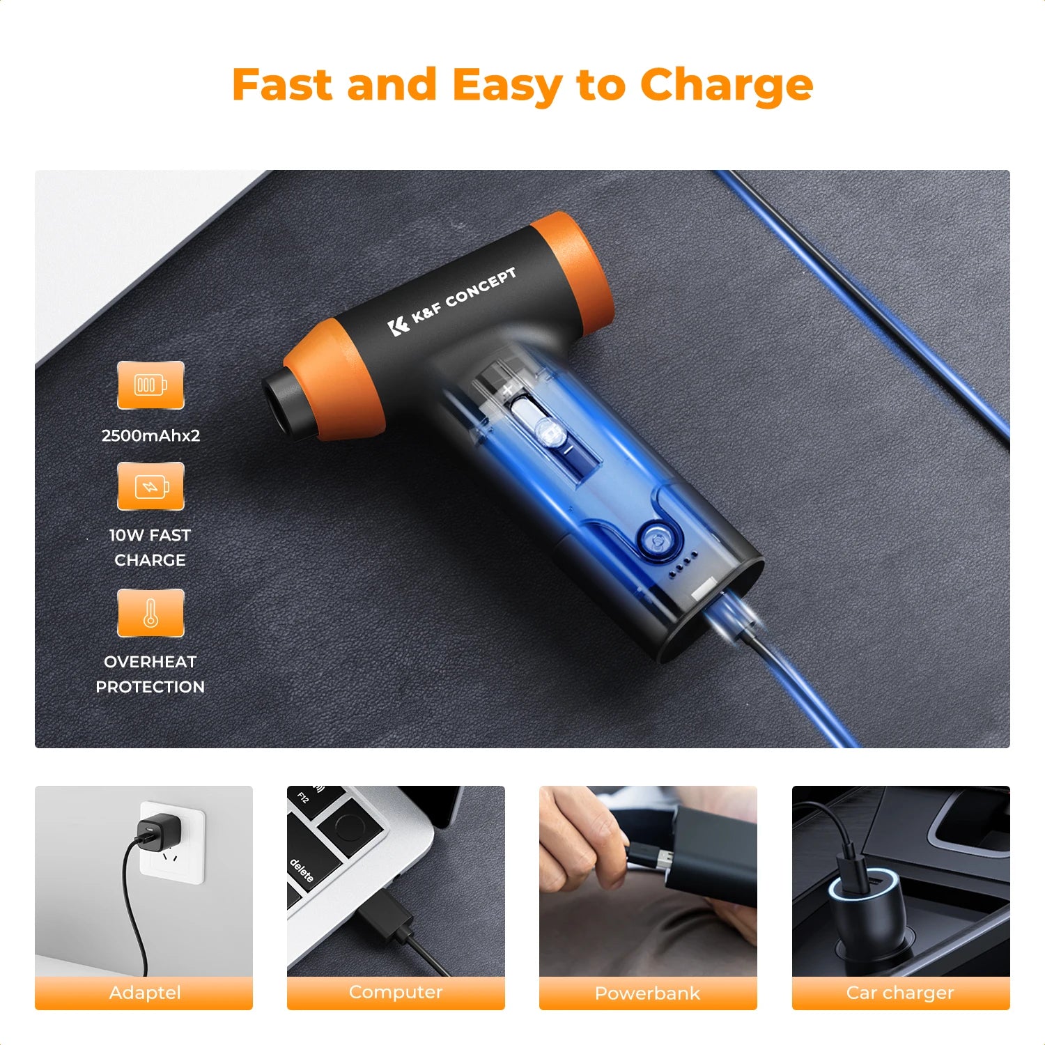 14-in-1 Electric Air Duster – High-Speed 150,000 RPM Blower for Computer, Keyboard, and Car Cleaning
