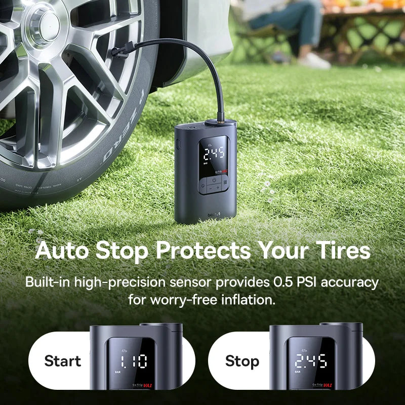 Portable Baseus GoTrip VA1 Pro/Max Air Pump – 7500mAh Inflator for Cars, Bikes, Motorcycles, Balls