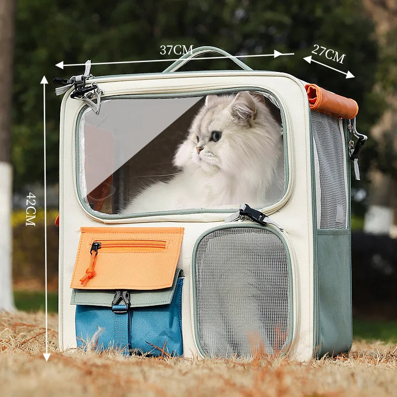 HOOPET Pet Travel Trolley Bag – Portable Suitcase for Cats & Small Dogs, Detachable Backpack Carrier
