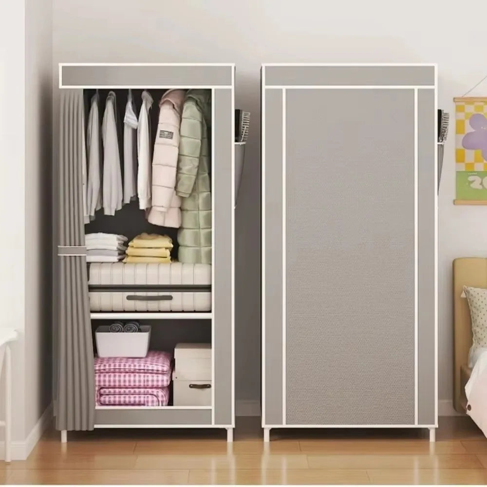 Simple Foldable Dustproof Wardrobe – Minimalist Non-Woven Closet Organizer for Bedroom, Students, and Household