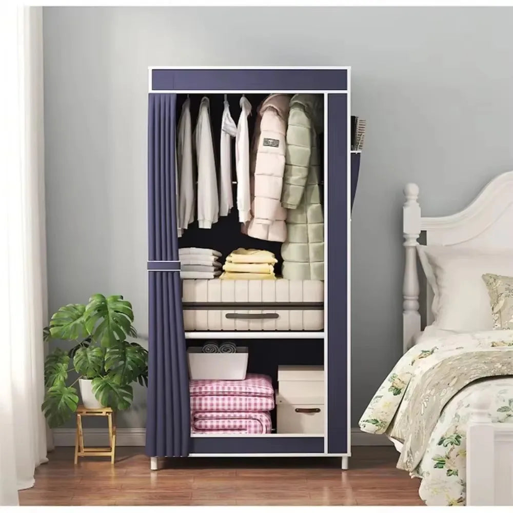 Simple Foldable Dustproof Wardrobe – Minimalist Non-Woven Closet Organizer for Bedroom, Students, and Household