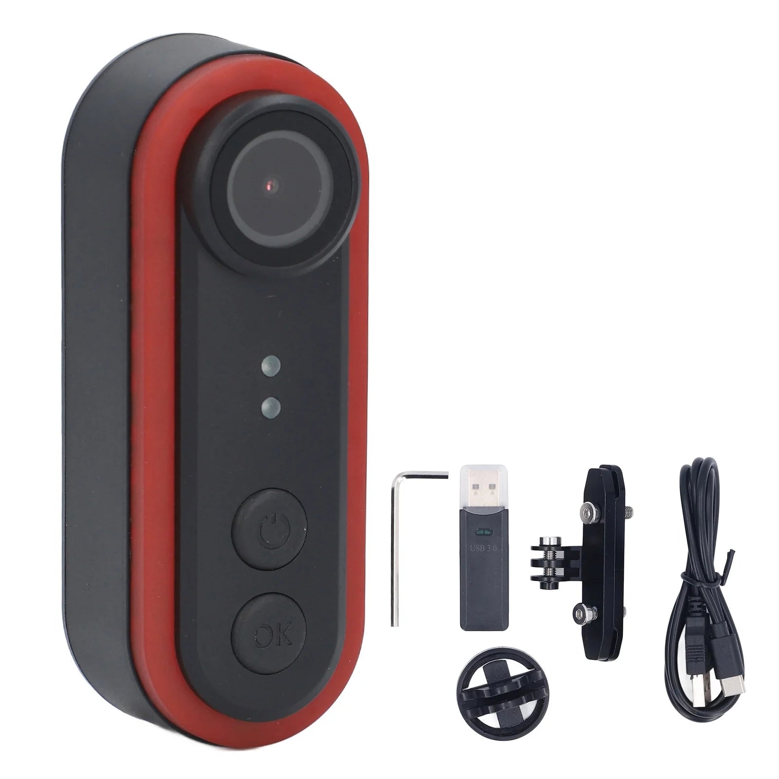 Bike Rear View Camera with Tail Light – 1080P HD, 150° Wide Angle, Waterproof, Phone Interconnection