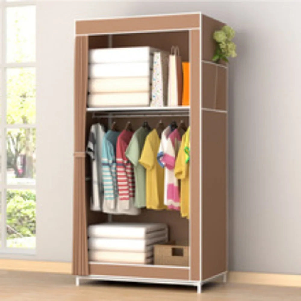 Simple Foldable Dustproof Wardrobe – Minimalist Non-Woven Closet Organizer for Bedroom, Students, and Household