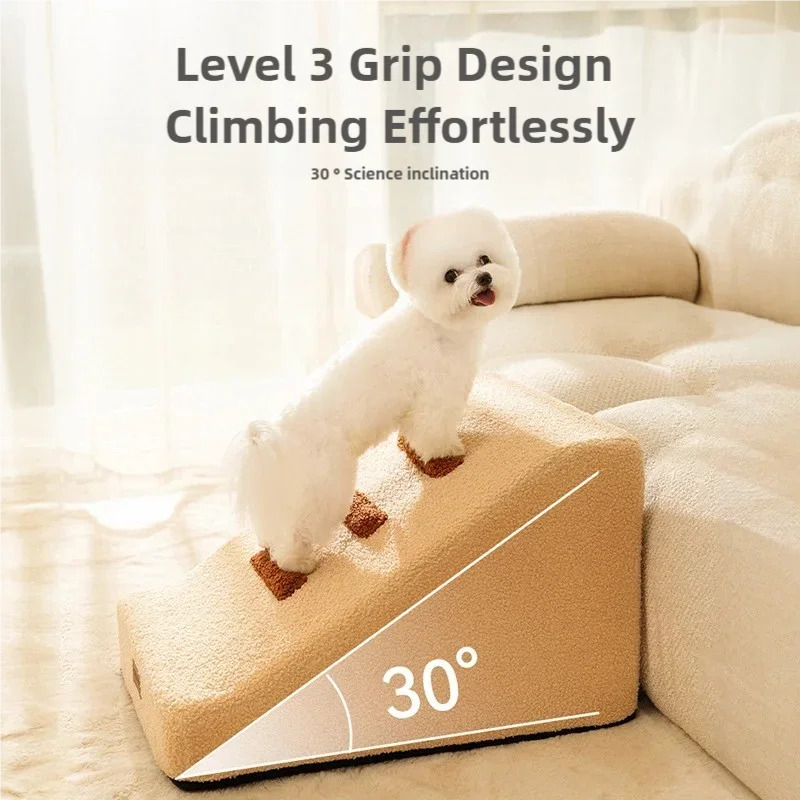 Safe Ladder & Ramp for Dogs, Protects Older Dogs’ Joints, for Sofa & Bed, 2/3-Step Non-Slip Puppy Stairs