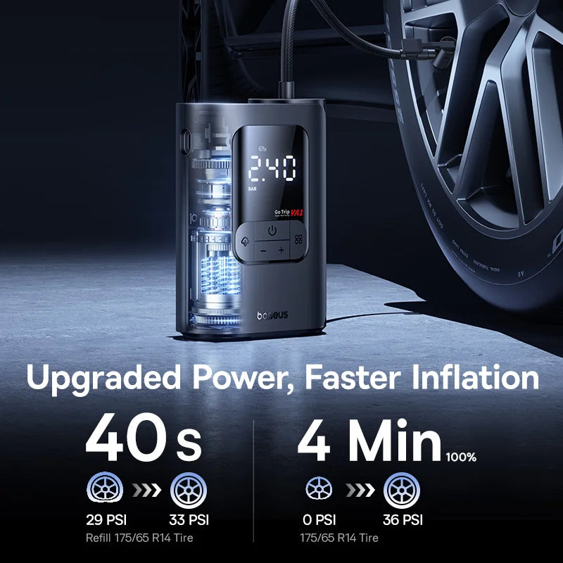 Portable Baseus GoTrip VA1 Pro/Max Air Pump – 7500mAh Inflator for Cars, Bikes, Motorcycles, Balls