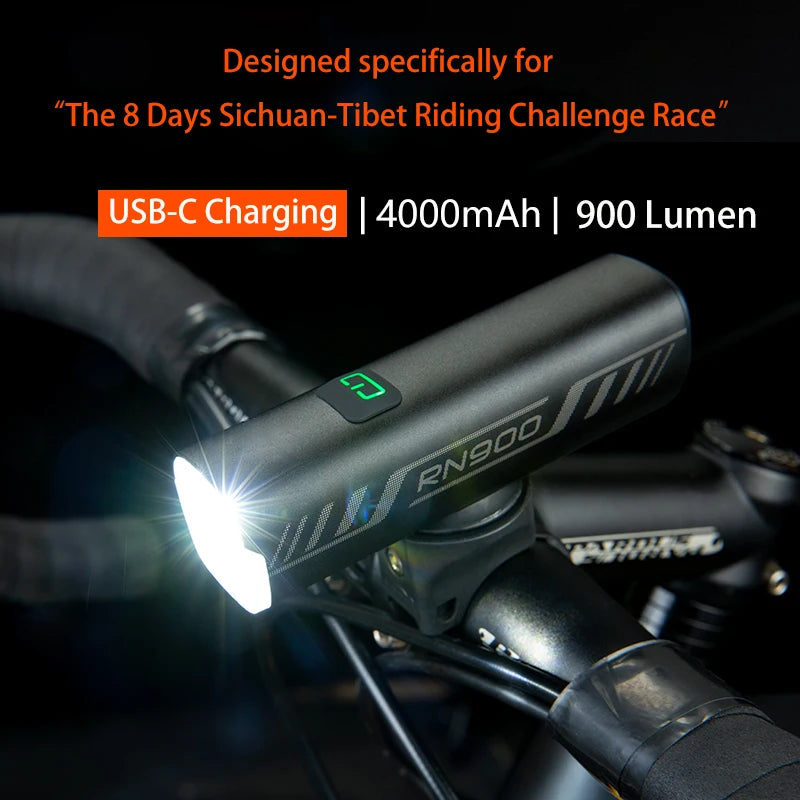 Magicshine RN 900 Bicycle Light Set – IPX7, 4000mAh Rechargeable Battery, Front and Rear Lights