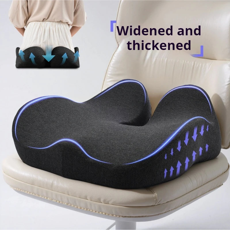 Ergonomic Memory Foam Seat Cushion – Comfortable Office Chair Pad for Long Sitting Relief