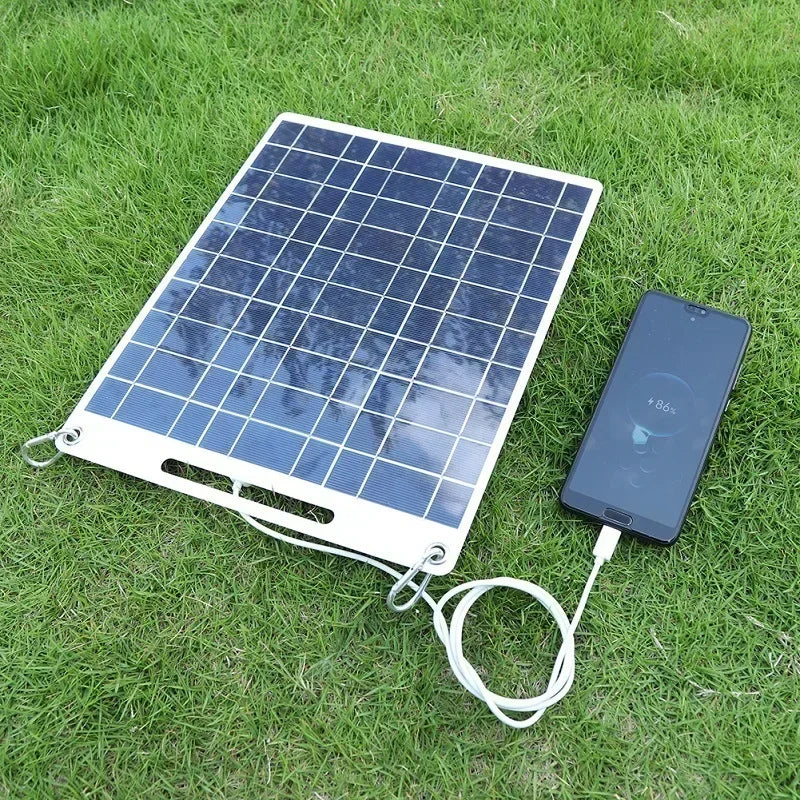5V Waterproof Solar Panel – Portable Solar Charger with Dual USB, Outdoor Camping Solar Battery Charger