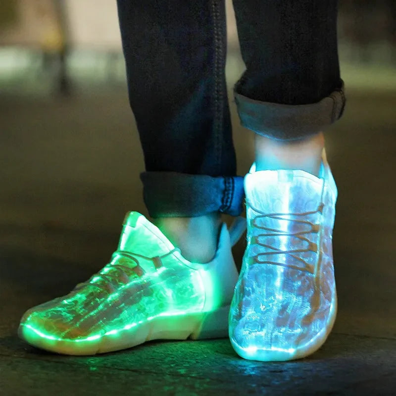 USB Rechargeable Flashing Sneakers for Kids & Adults
