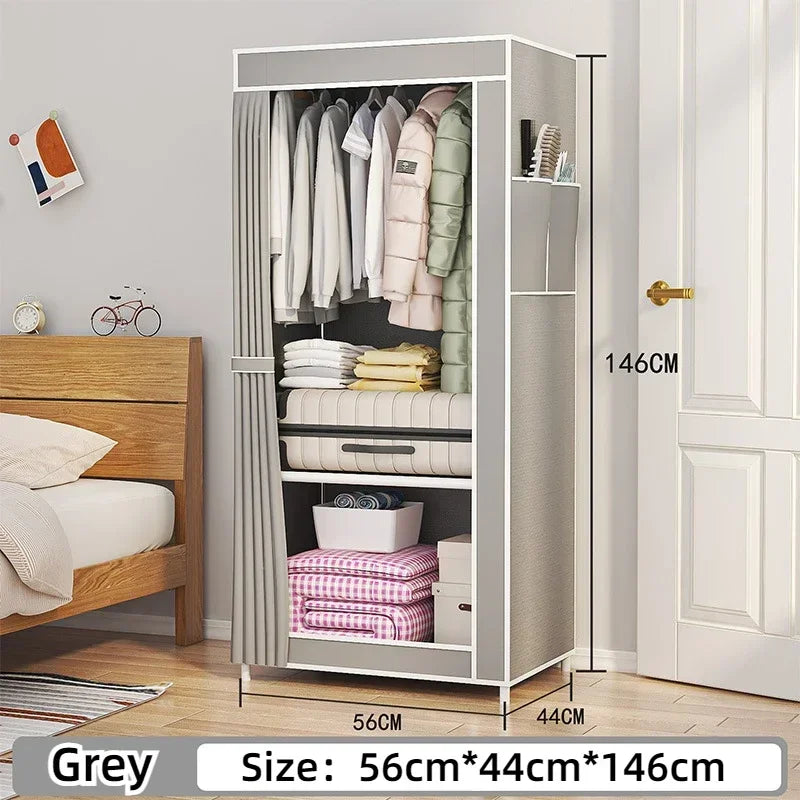 Simple Foldable Dustproof Wardrobe – Minimalist Non-Woven Closet Organizer for Bedroom, Students, and Household