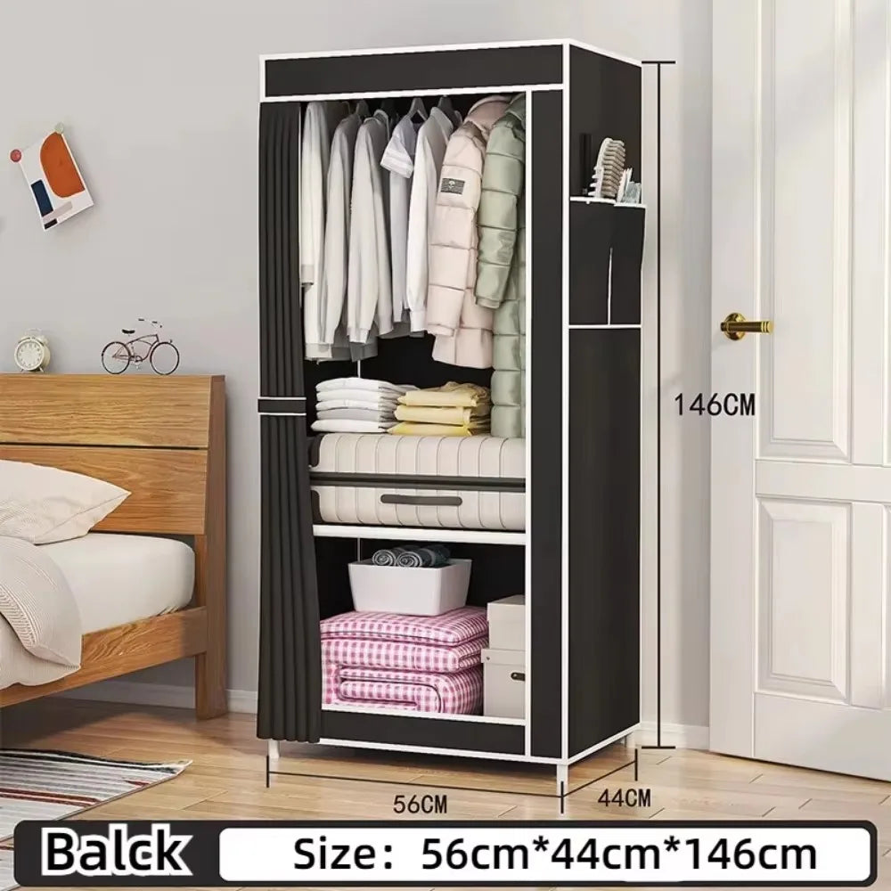 Simple Foldable Dustproof Wardrobe – Minimalist Non-Woven Closet Organizer for Bedroom, Students, and Household