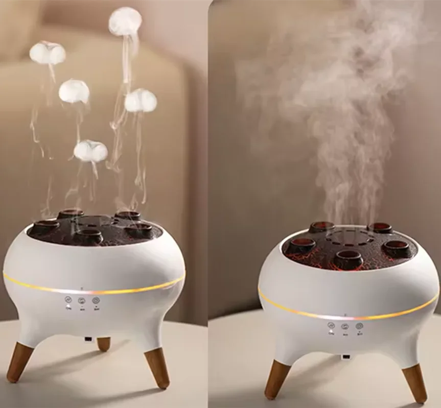 Dynamic Jellyfish Air Humidifier 250ml, Essential Oil Diffuser with Remote & 7-Color Night Light