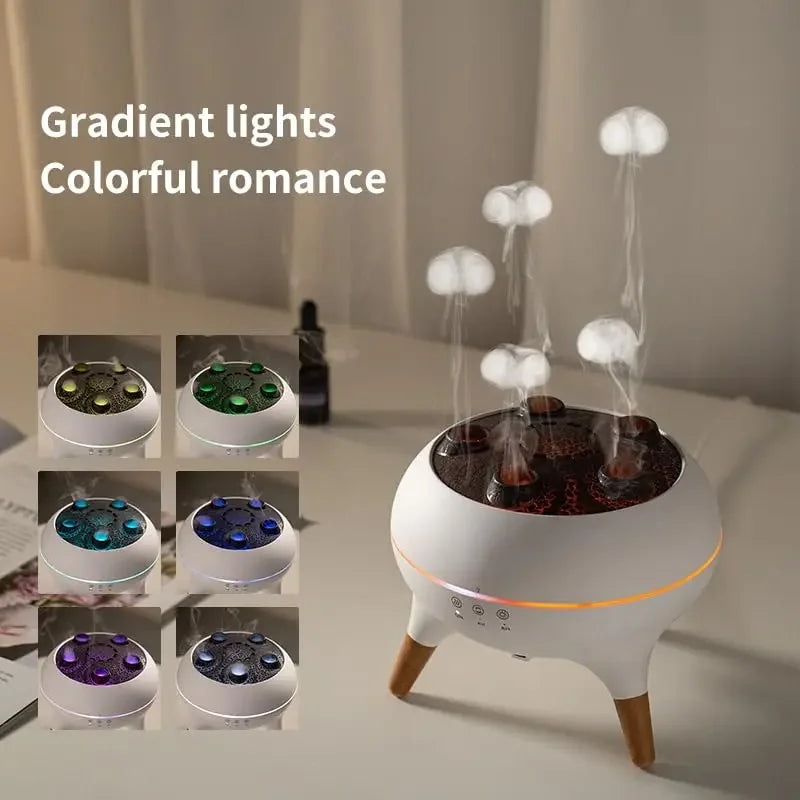 Dynamic Jellyfish Air Humidifier 250ml, Essential Oil Diffuser with Remote & 7-Color Night Light