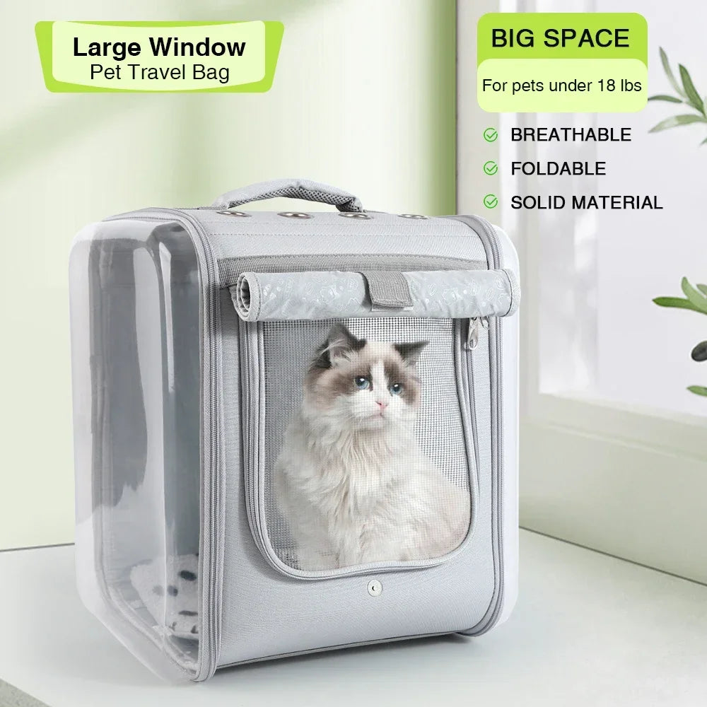 Large Pet Backpack Carrier – Ventilated Cat & Dog Carrier, Supports Up to 17 lbs, Ideal for Small Dogs